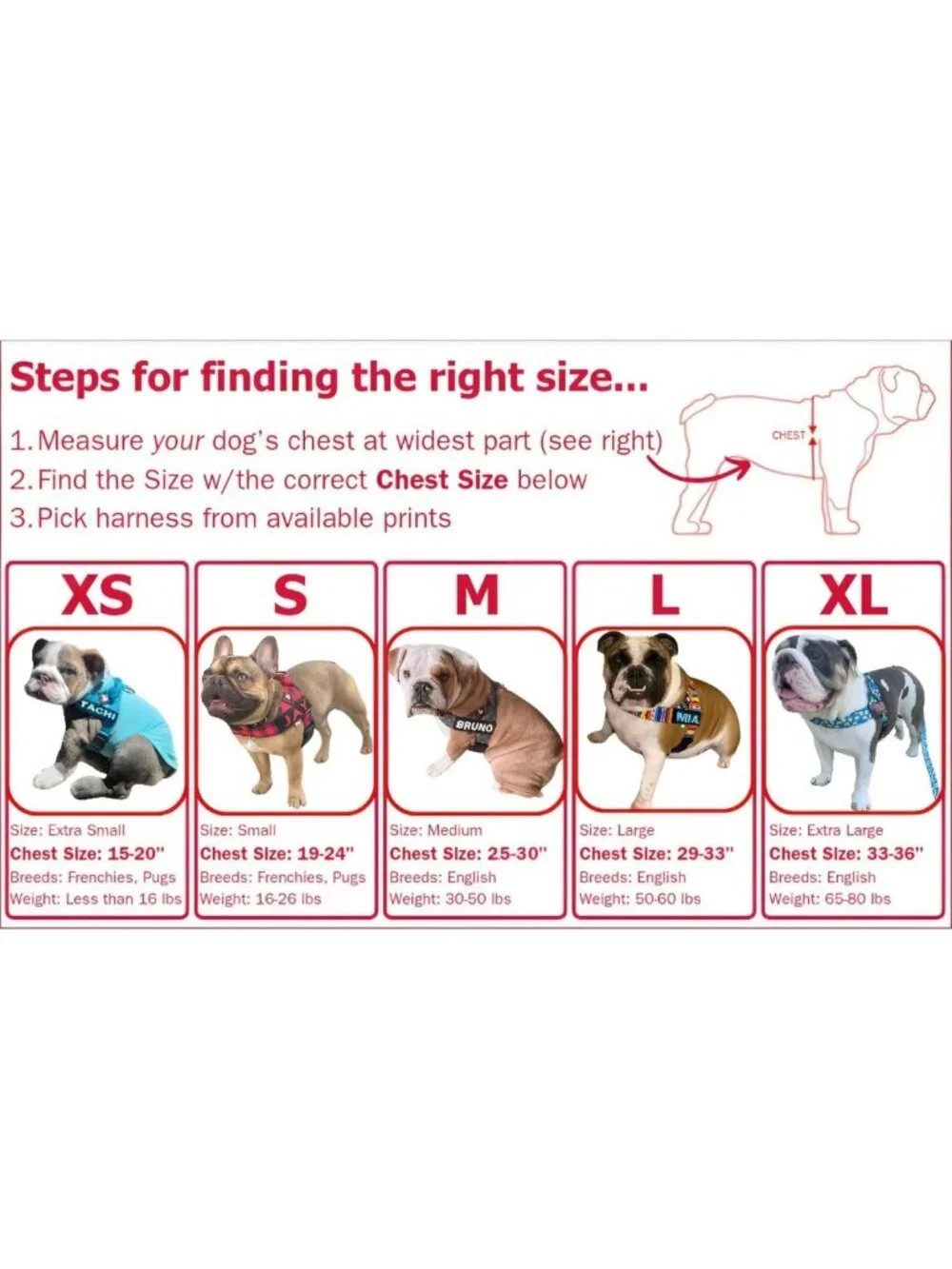 No Pull, No Choke Adjustable Dog Harness for Bulldogs & Pugs - Safe Easy Walks